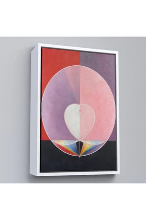 Ahşap Çerçeveli Hilma Af Klint - Güvercinler Tablosu - Doves-7284