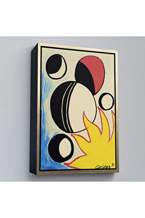 Ahşap Çerçeveli Alexander Calder - Güneşin Arkasındaki Paskalya Yumurtaları Tablo--7286