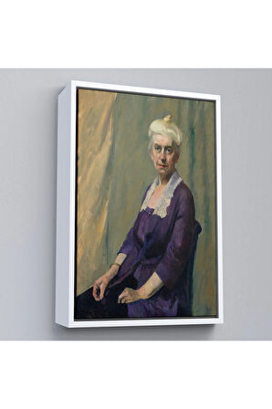 Ahşap Çerçeveli Edward Hopper - Elizabeth Griffiths Smith Hopper, Sanatçının Annesinin Tablosu-7289