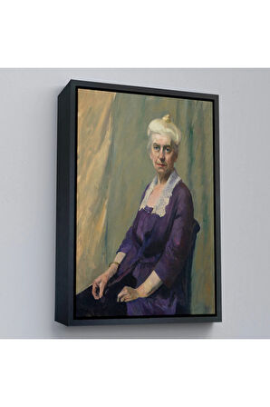 Ahşap Çerçeveli Edward Hopper - Elizabeth Griffiths Smith Hopper, Sanatçının Annesinin Tablosu-7289