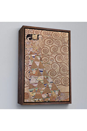 Ahşap Çerçeveli Gustav Klimt - Hayat Ağacı Tablosu - Expectation From Tree Of Life-7293
