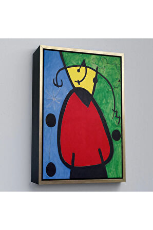 Ahşap Çerçeveli Joan Miro - Suyut Kadın Tablosu-7299