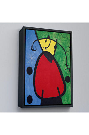 Ahşap Çerçeveli Joan Miro - Suyut Kadın Tablosu-7299