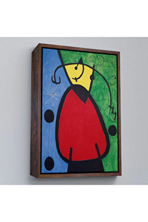 Ahşap Çerçeveli Joan Miro - Suyut Kadın Tablosu-7299
