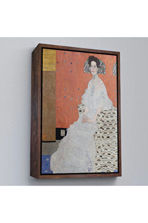 Ahşap Çerçeveli Gustav Klimt - Fritza Riedler'İn Portre Tablo-7306
