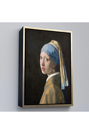 Ahşap Çerçeveli Johannes Vermeer - İnci Küpeli Kız Tablosu - Girl With A Pearl Earring-7309