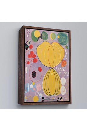 Ahşap Çerçeveli Hilma Af Klint - Renkli Soyut Tablo-7315