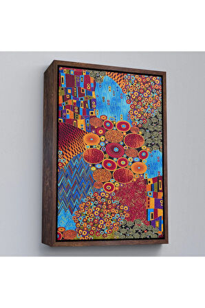 Ahşap Çerçeveli Gustav Klimt - Çiçek Bahçesi Tablo-7318