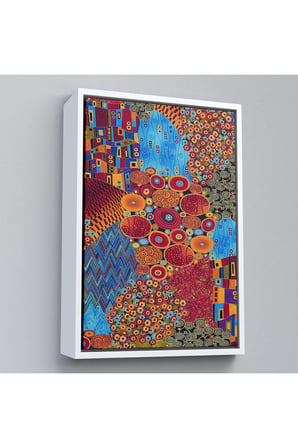 Ahşap Çerçeveli Gustav Klimt - Çiçek Bahçesi Tablo-7318