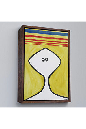 Ahşap Çerçeveli Alexander Calder - Soyut Kafa Tablosu - Head-7321