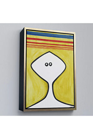 Ahşap Çerçeveli Alexander Calder - Soyut Kafa Tablosu - Head-7321