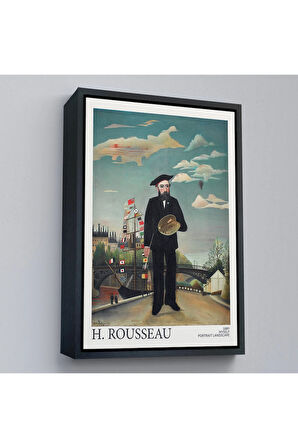 Ahşap Çerçeveli Henri Rousseau Kendi Tablosu-7323