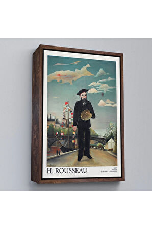 Ahşap Çerçeveli Henri Rousseau Kendi Tablosu-7323