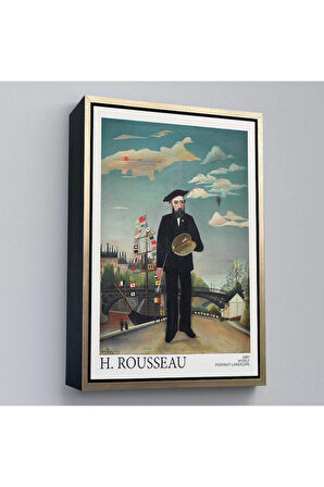 Ahşap Çerçeveli Henri Rousseau Kendi Tablosu-7323