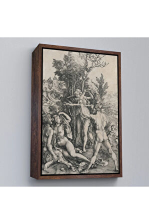 Ahşap Çerçeveli Albrecht Dürer - Herkül Yol Ayrımında Tablo - Hercules At The Crossroads-7326