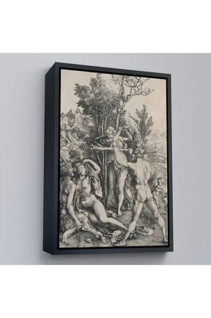 Ahşap Çerçeveli Albrecht Dürer - Herkül Yol Ayrımında Tablo - Hercules At The Crossroads-7326
