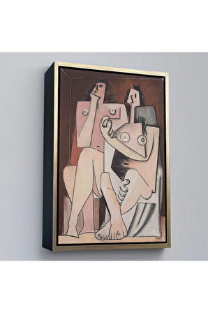 Ahşap Çerçeveli Pablo Picasso - Adam Ve Kadın Soyut Tablosu - Homme Et Femme-7329