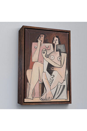 Ahşap Çerçeveli Pablo Picasso - Adam Ve Kadın Soyut Tablosu - Homme Et Femme-7329