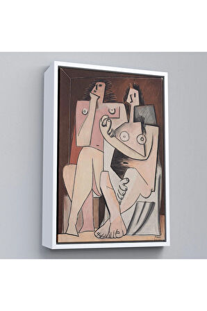 Ahşap Çerçeveli Pablo Picasso - Adam Ve Kadın Soyut Tablosu - Homme Et Femme-7329