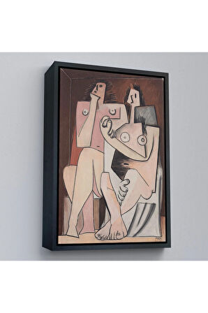 Ahşap Çerçeveli Pablo Picasso - Adam Ve Kadın Soyut Tablosu - Homme Et Femme-7329