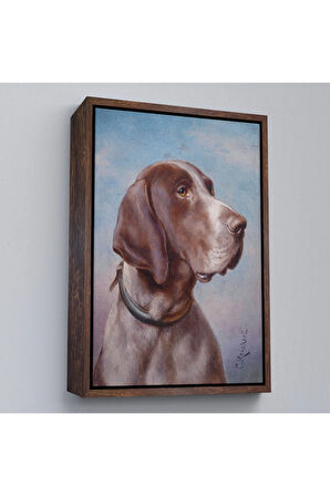 Ahşap Çerçeveli Carl Reichert Köpek Portre Tablo-7332