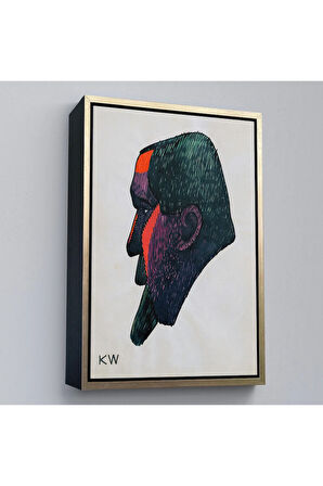 Ahşap Çerçeveli Karl Wiener -Soyut Baş Tablosu-7336