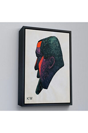 Ahşap Çerçeveli Karl Wiener -Soyut Baş Tablosu-7336