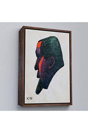 Ahşap Çerçeveli Karl Wiener -Soyut Baş Tablosu-7336