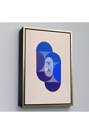 Ahşap Çerçeveli Joseph Schillinger - Mavi Anahtar Tablo - Key Blue-7337