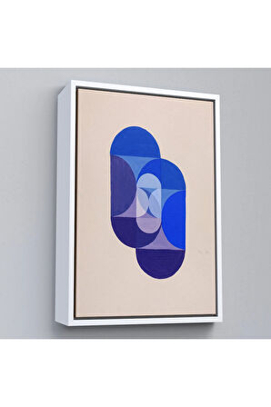 Ahşap Çerçeveli Joseph Schillinger - Mavi Anahtar Tablo - Key Blue-7337