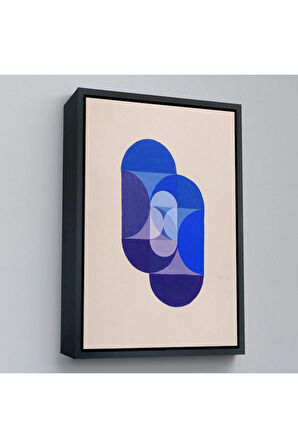 Ahşap Çerçeveli Joseph Schillinger - Mavi Anahtar Tablo - Key Blue-7337