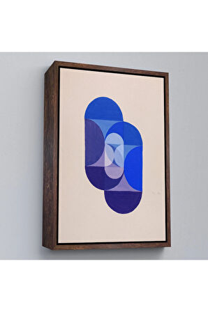 Ahşap Çerçeveli Joseph Schillinger - Mavi Anahtar Tablo - Key Blue-7337