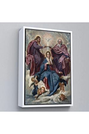 Ahşap Çerçeveli Diego Velazquez - Bakirenin Taç Giyme Töreni Tablo-7344