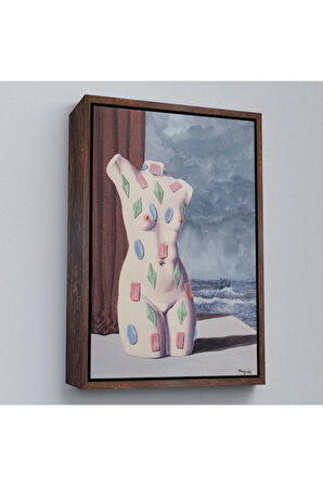 Ahşap Çerçeveli Rene Magritte - Su Damlası Tablosu-7345