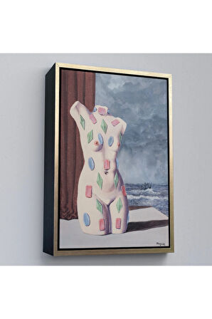 Ahşap Çerçeveli Rene Magritte - Su Damlası Tablosu-7345