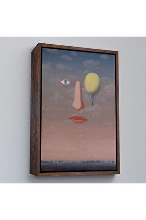Ahşap Çerçeveli Rene Magritte - Güzel İlişkiler Tablosu - Les Belles Relations-7353