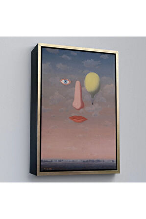 Ahşap Çerçeveli Rene Magritte - Güzel İlişkiler Tablosu - Les Belles Relations-7353