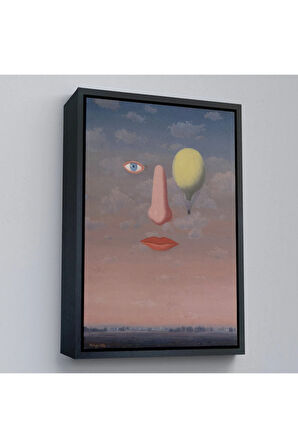Ahşap Çerçeveli Rene Magritte - Güzel İlişkiler Tablosu - Les Belles Relations-7353