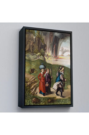 Ahşap Çerçeveli Albrecht Dürer - Lüt Ve Kızları Tablosu - Lot And His Daughters-7355