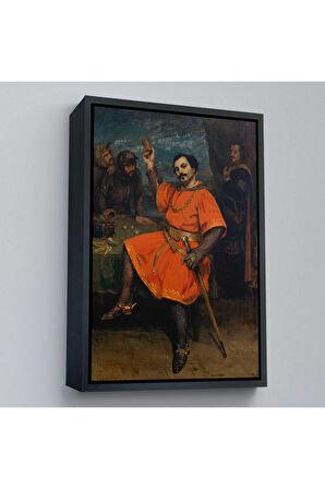 Ahşap Çerçeveli Gustave Courbet - Louis Gueymard Şeytan Robert Rolünde Tablo-7356