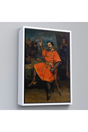 Ahşap Çerçeveli Gustave Courbet - Louis Gueymard Şeytan Robert Rolünde Tablo-7356