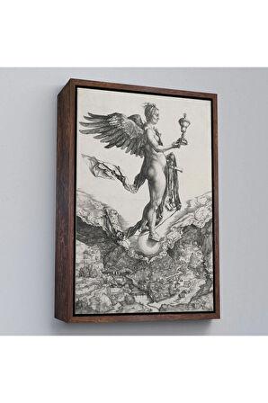Ahşap Çerçeveli Albrecht Dürer - Nemesis Tablosu-7362