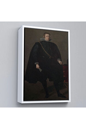 Ahşap Çerçeveli Velazquez Diego - Philip Iv İspanya Ve Portekiz Kralı Tablosu-7368
