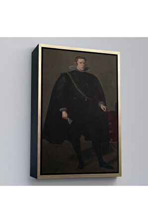 Ahşap Çerçeveli Velazquez Diego - Philip Iv İspanya Ve Portekiz Kralı Tablosu-7368