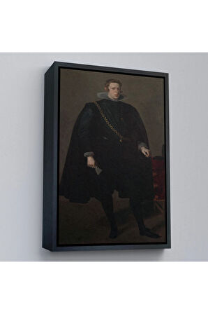 Ahşap Çerçeveli Velazquez Diego - Philip Iv İspanya Ve Portekiz Kralı Tablosu-7368