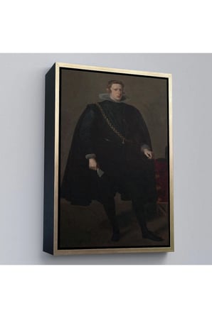 Ahşap Çerçeveli Velazquez Diego - Philip Iv İspanya Ve Portekiz Kralı Tablosu-7368