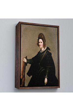Ahşap Çerçeveli Diego Velázquez - Kadın Portresi Tablo-7377