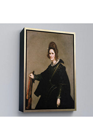 Ahşap Çerçeveli Diego Velázquez - Kadın Portresi Tablo-7377