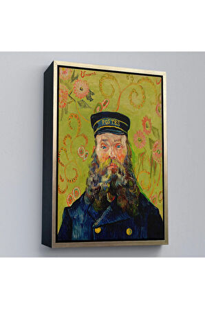 Ahşap Çerçeveli Vincent Van Gogh – Postacı Joseph Roulin’İn Portresi Tablo - Postes - Postman-7381