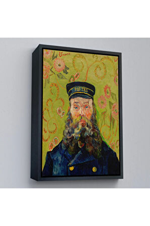 Ahşap Çerçeveli Vincent Van Gogh – Postacı Joseph Roulin’İn Portresi Tablo - Postes - Postman-7381